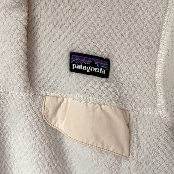 Patagonia Synchilla Snap T Pullover Cream Fleece Textured Women’s XS Ivory Trim - Picture 4 of 6